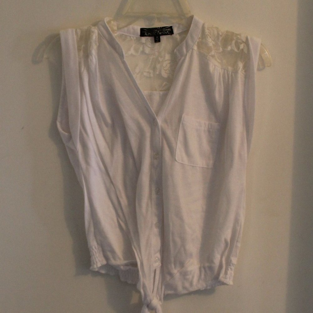 Almost Famous White Lacy Crop Top